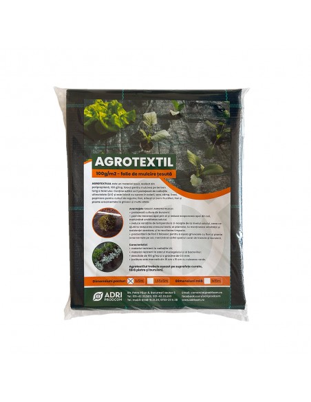 AGROTEXTIL 100 g/mp - pachete hobby 1x5 m - folie de mulcire tesuta
