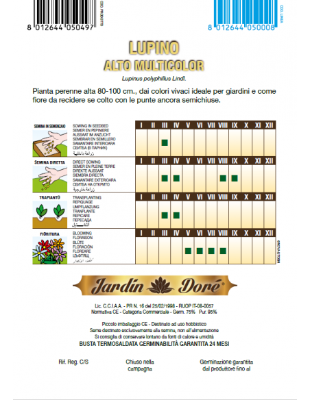 Lupin - amestec multicolor, 2 grame - Seminte flori