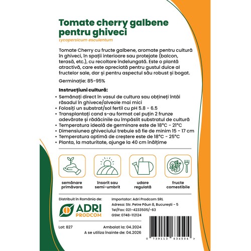 Hibrid Tomate Cherry cultura la...