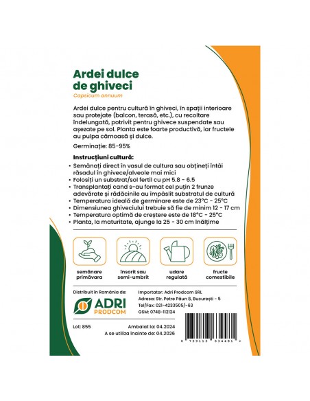 Hibrid Ardei dulce cultura la ghiveci - Peppers from Heaven F1